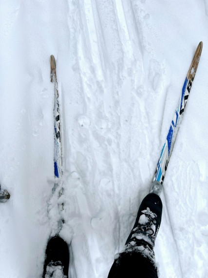 С лыжной прогулки начинает утро выходного дня Оксана Бабошина, руководитель Приводинского теротдела.